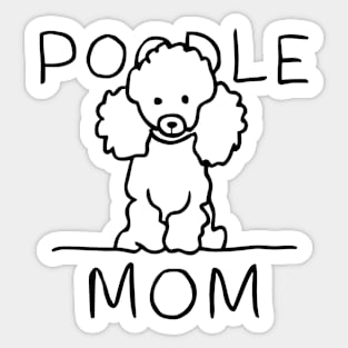 Poodle Mom Line Art Sticker